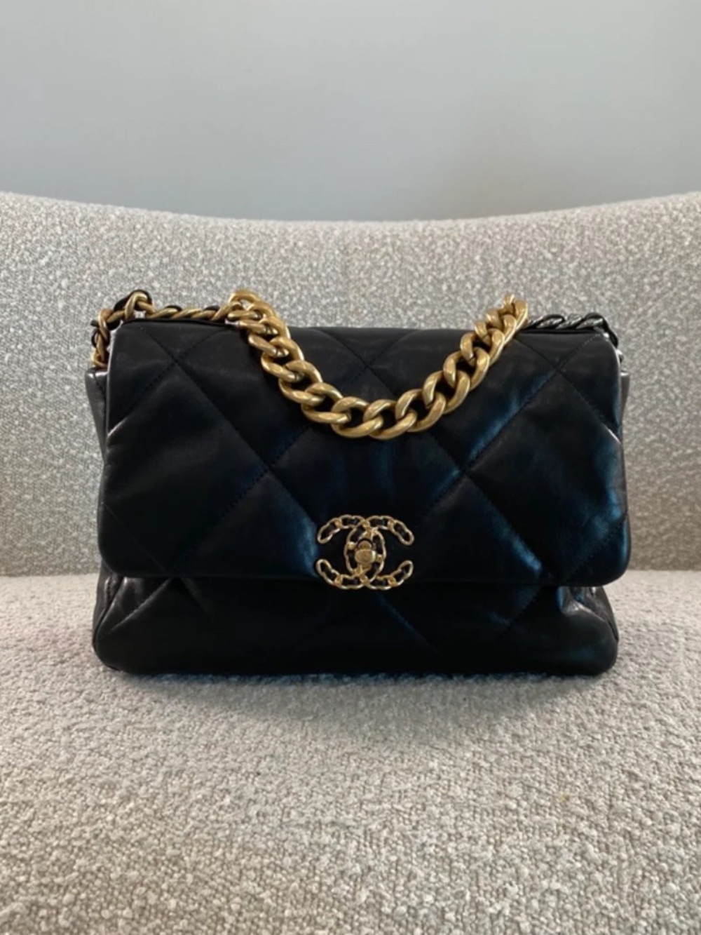 Authentic Pre-Owned CHANEL 19 Large Flap Bag - Black Lambskin